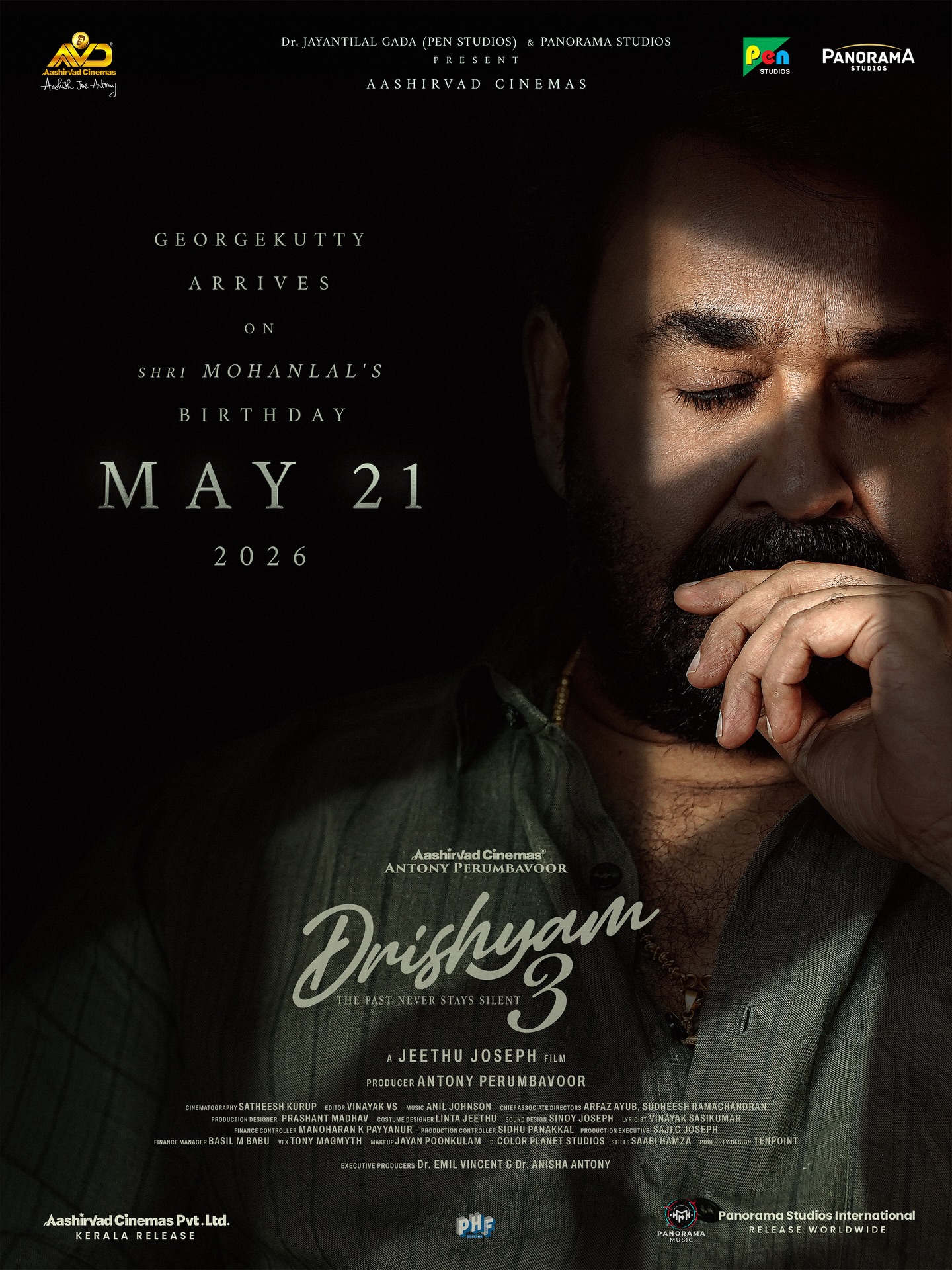 ದೃಶ್ಯಂ 3: ಜಾರ್ಜ್‌ಕುಟ್ಟಿ ಮತ್ತೊಮ್ಮೆ, ವಿಶ್ವದಾದ್ಯಂತ ಬಿಡುಗಡೆ ದಿನಾಂಕ ಘೋಷಣೆ!