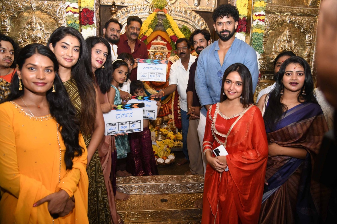 Matric Movie Makers launches three new Kannada films Seetha Rama Raju, Darshana and an untitled project, featuring actors Karthik Mahesh, Pruthvi Ambaar and Tabala Nani at the grand muhurtha event.