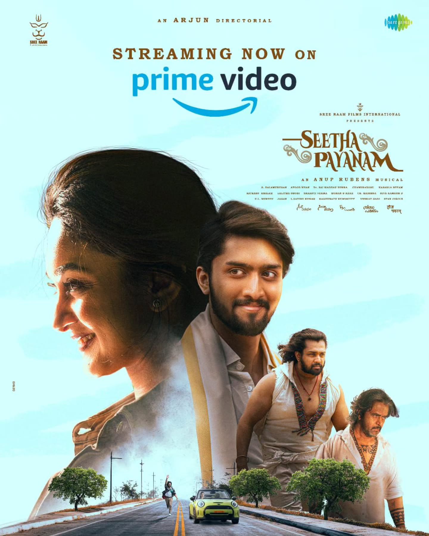 SeethaPayanam movie poster on Prime Video, highlighting a soulful journey of love, choices, and destiny