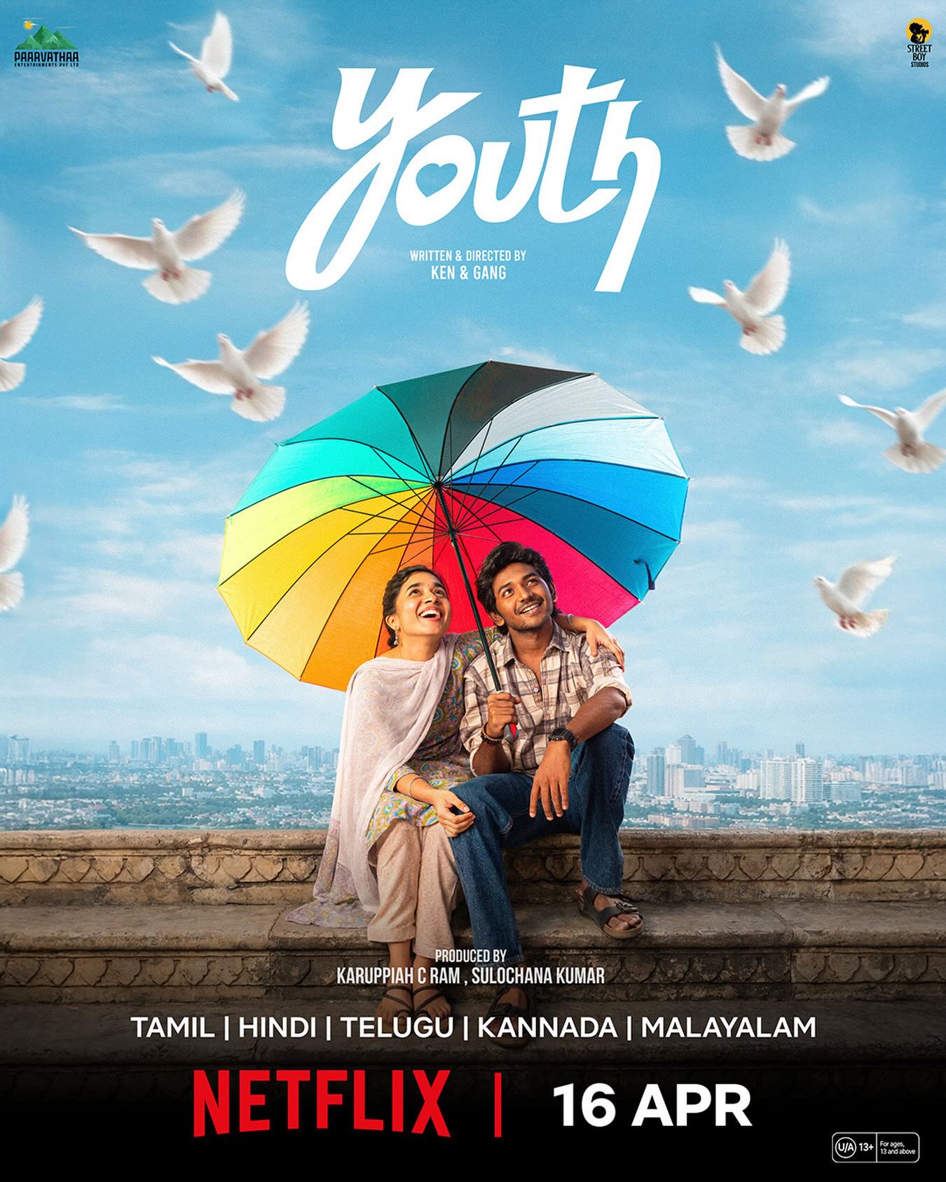 Promotional image for the movie Youth showing a young man, possibly Praveen, with a romantic or contemplative expression, hinting at the theme of love.