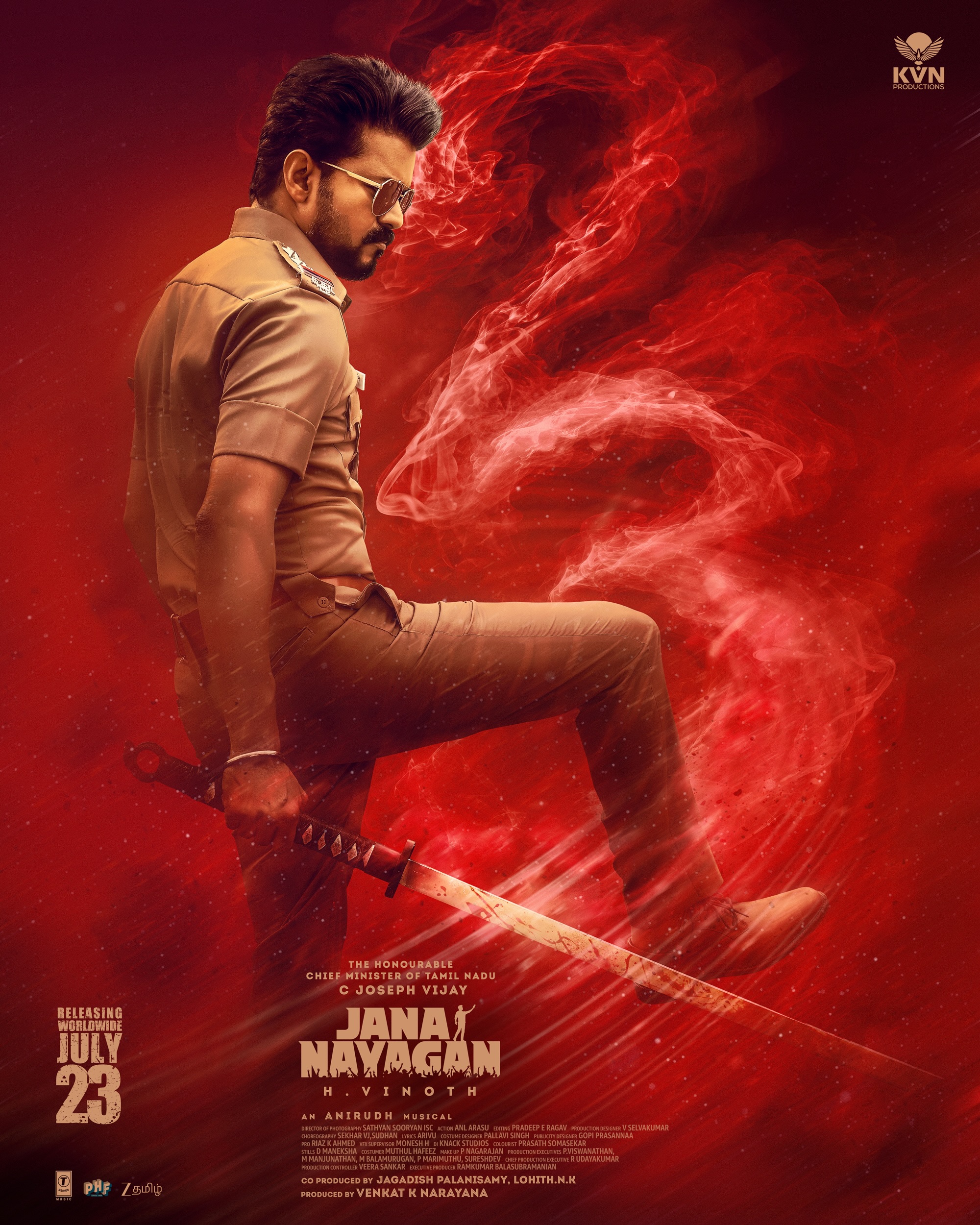 Official poster announcement for Thalapathy Vijay's film Jana Nayagan