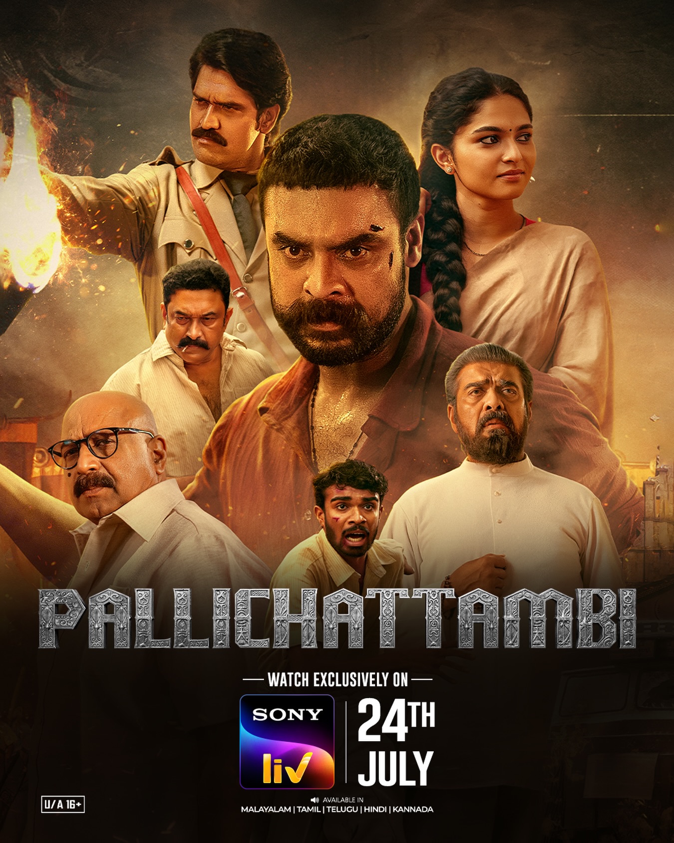 Poster of the Malayalam film Pallichattambi starring Tovino Thomas