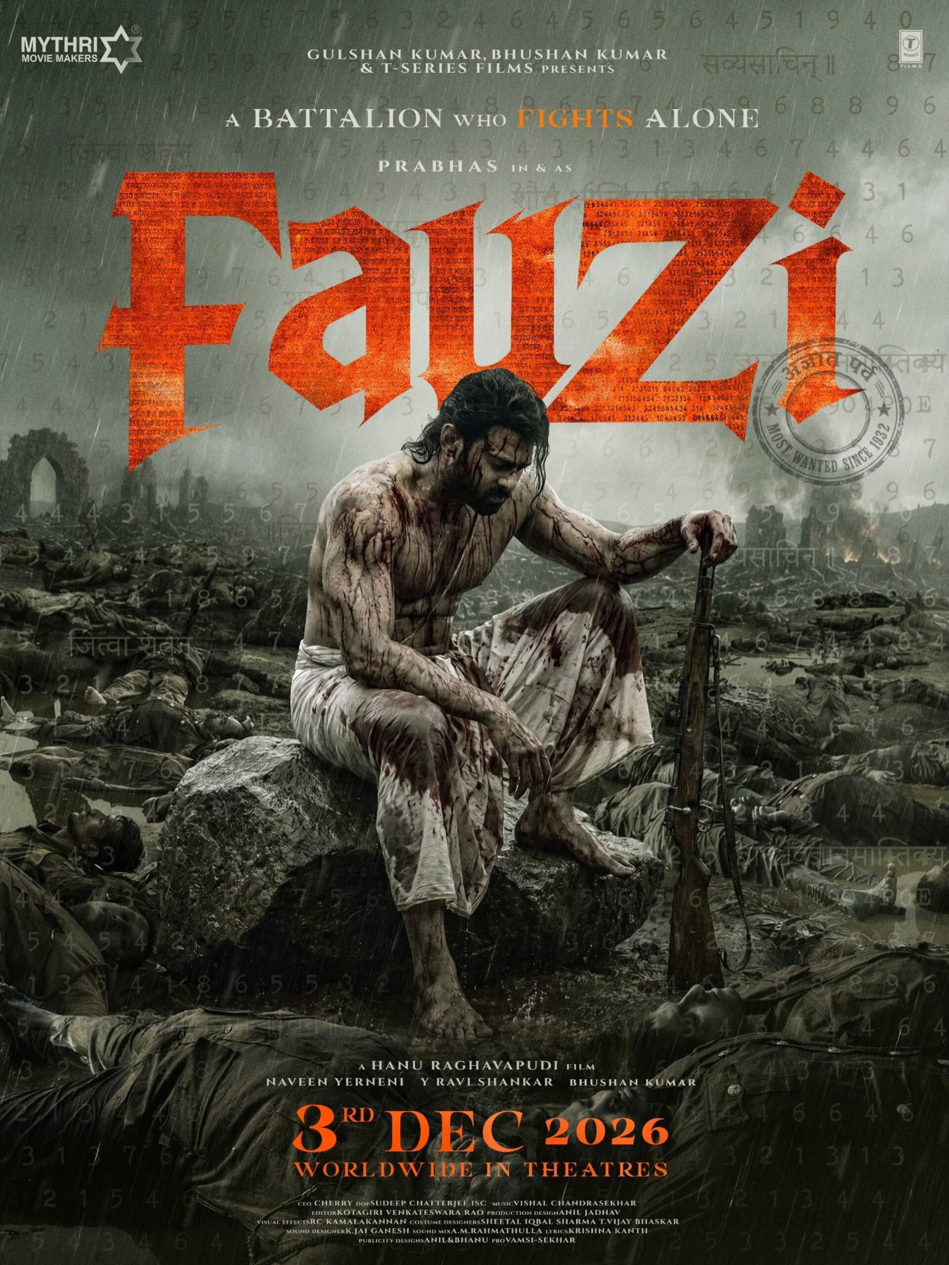 Poster for the upcoming film Fauji starring Prabhas
