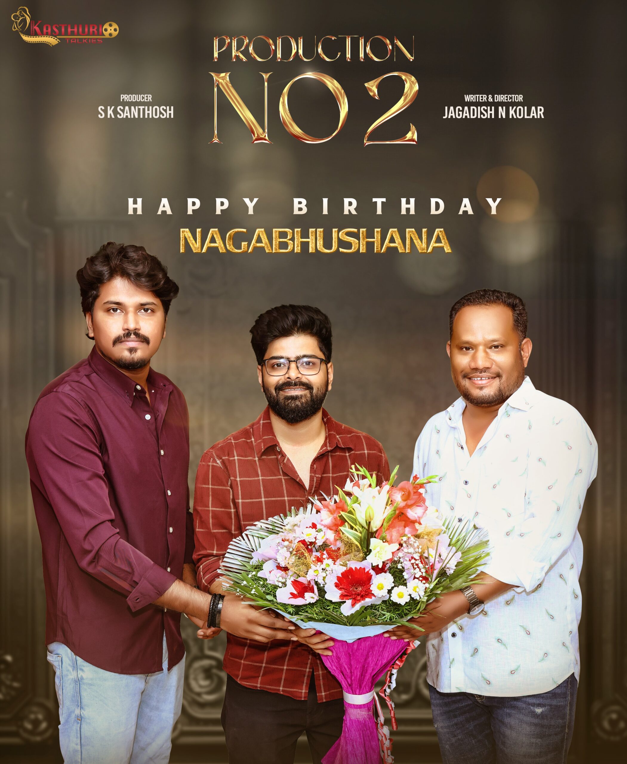 Kannada actor Nagabhushana in a new film announcement for a 90s family drama.